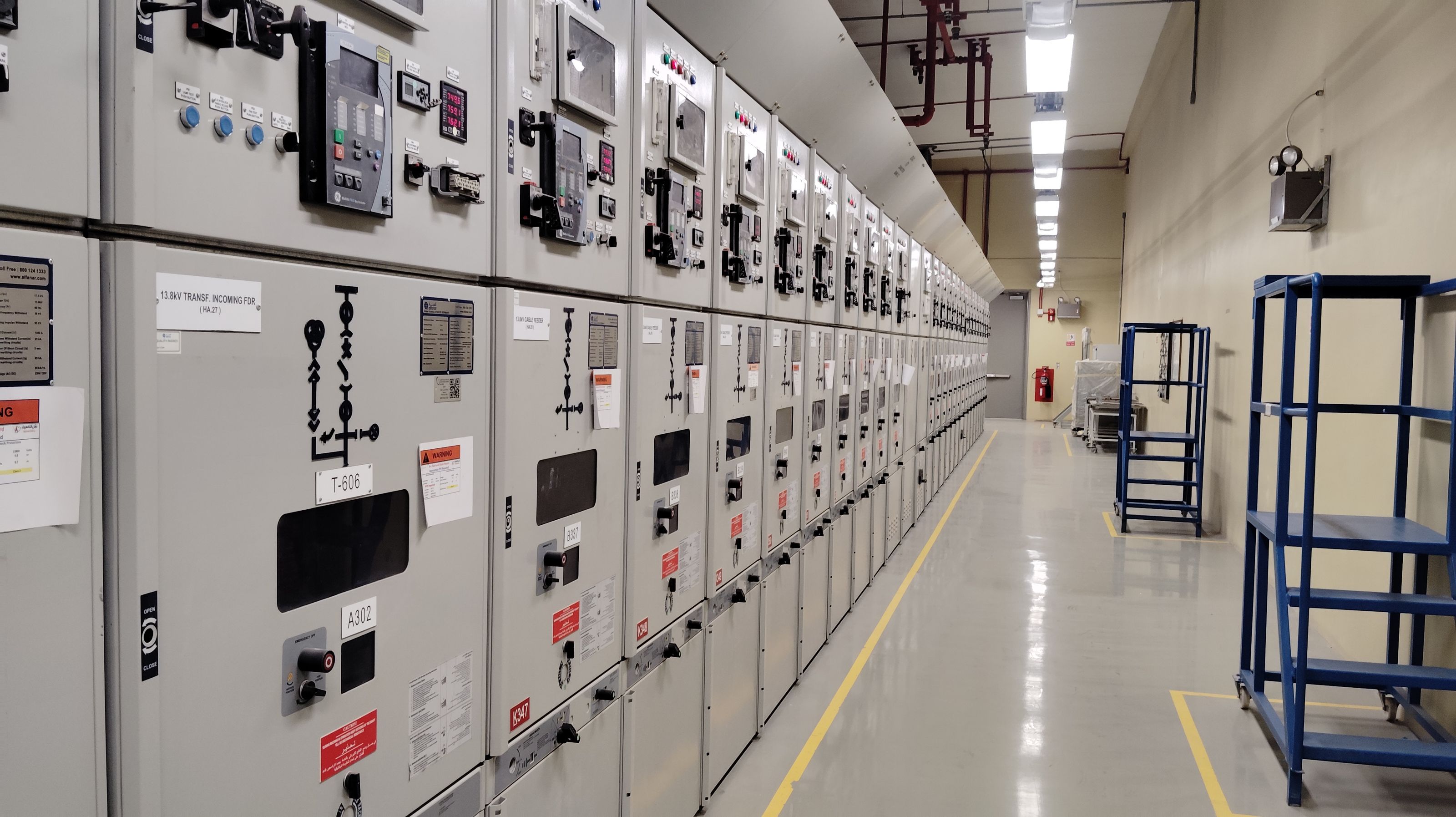 Medium voltage switchgear panel lineup manufactured by Megawin